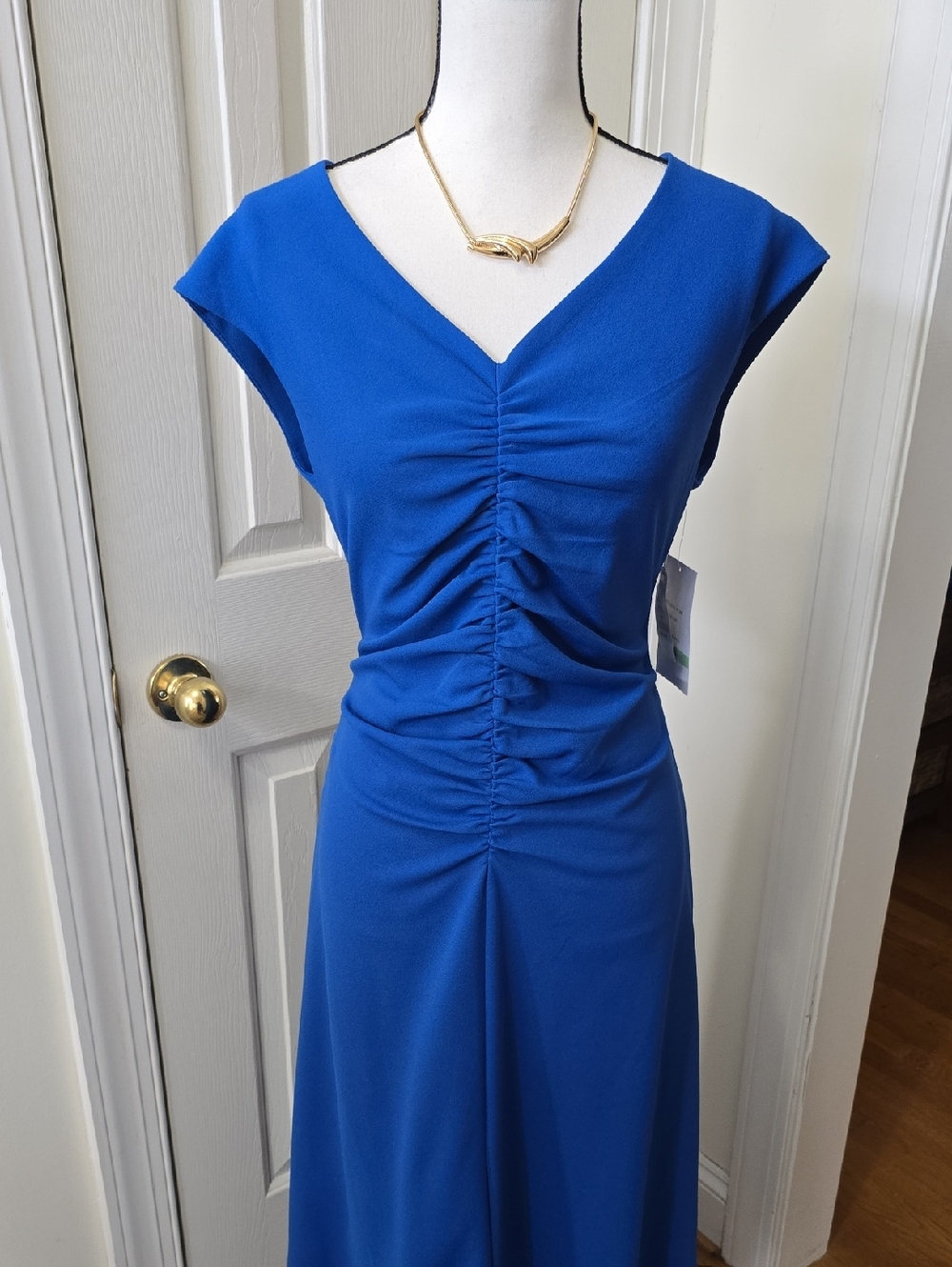 MAISON TARA BRAND WOMEN'S LONG BLUE SLEEVELESS SUMMER DRESS SIZE 8